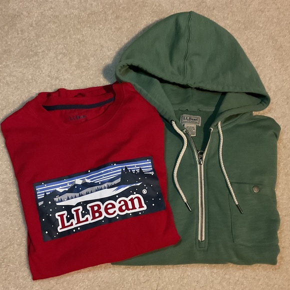 LL Bean Other - Men’s LL Bean Bundle , Zip Front Hoodie and Logo T Shirt